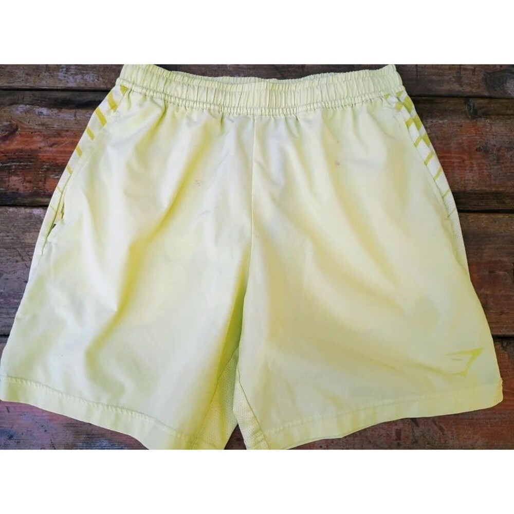 Gym Shark Yellow Athletic Shorts with Liner Small